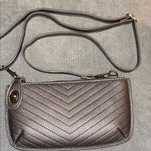 Elegant Gray/Purple Joy Susan Crossbody Bag